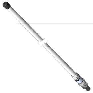 Omnidirectional Fiberglass Antenna, N-Female Conn, 1" 14TPI Male