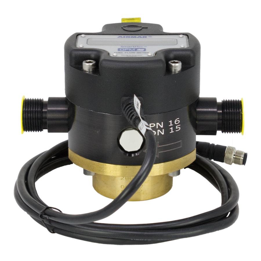 Airmar SmartFlex Diesel Flow Meter, 40-2000 LPH, Single-Chamber, Alloy housing with LCD, Threaded Connections — DFM-2000-SA-L
