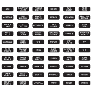 Label Set for Czone Waterproof Marine Keypad