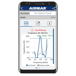 Share test results data via test or email with customers or AIRMAR Tech Support.
