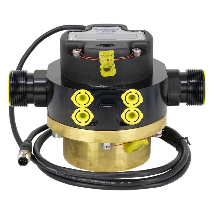 Airmar SmartFlex Diesel Flow Meter, 80-4000 LPH, Single-Chamber, Alloy Housing with LCD, Flange Mount — DFM-4000F-SA-L