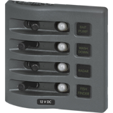 WeatherDeck® 12V DC Waterproof Circuit Breaker Panel - Gray 4 Positions